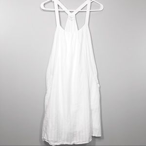 EVERLY | Dress Racerback White Linen Size Medium